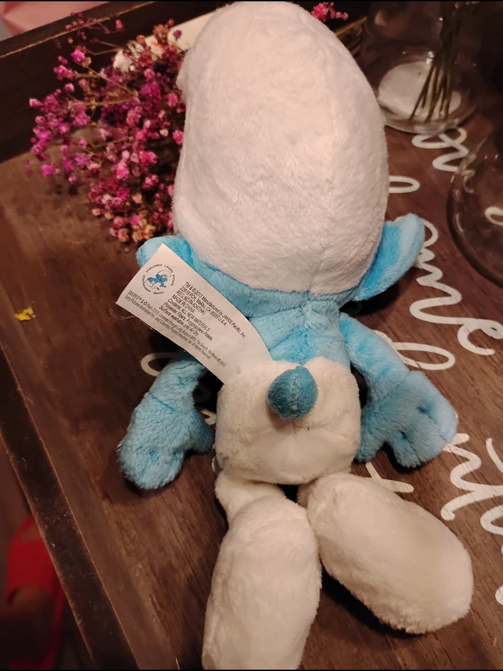 Smurf Plush Stuffed Toy - Blue & White